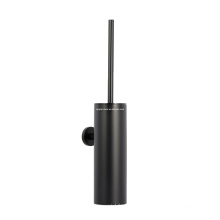 Novedad de alta calidad de acero inoxidable moderno de acero largo de lujo cepillo de inodoro montado en la pared de lujo cepillo limpio con soportes negros